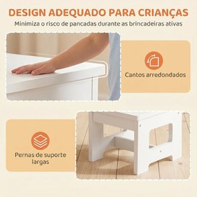 Mesa Infantil com Cadeira Tampo Reversível Mesa e Cadeira Infantil com Lousa para Desenho Crianças 3-6 Anos Branco