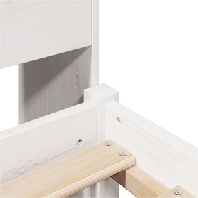 Cama com estante sem colchão 75x190 cm pinho maciço branco