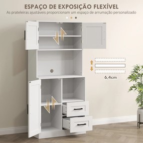 Armário Alto de Cozinha "Rustik" – Com Portas Estilo Celeiro, Gavetas