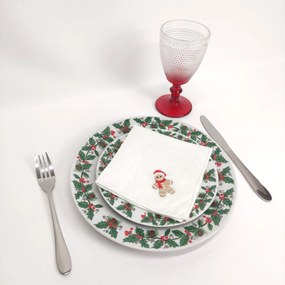 Individual/Guardanapo Rolinho Linho Of Gingerbread Man White