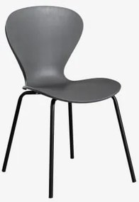 Pack De 2 Cadeiras De Jantar Empilháveis Uit Negro & Polipropileno Cinzento Escuro - Sklum