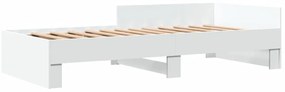 Estrutura de cama 75x190 cm derivados de madeira branco