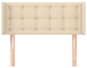 Cabeceira de cama c/ abas tecido 93x16x78/88 cm creme