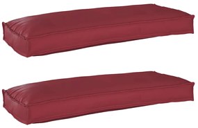 Almofadas para Palete , 2 pcs, Vermelho Vinho, 100 x 40 x 8 cm, Tecido