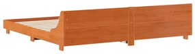Cama sem colchão 200x200 cm pinho maciço castanho-mel