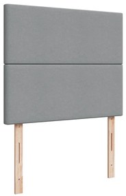 Cama boxspring com colchão 120x190 cm tecido cinzento-claro