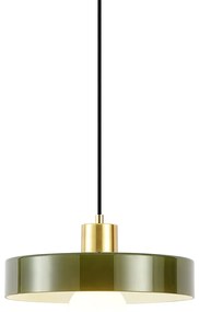Candeeiro suspenso retro dourado com vidro verde - Jina Retro