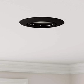 vidaXL Luminárias Embutidas 12 pcs Redondas GU10 Pretas Ø90 mm em Aço