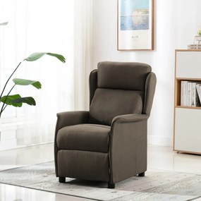 vidaXL Poltrona reclinável tecido cinzento-acastanhado
