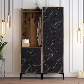 Cabideiro Berlin BA – Nogueira/Preto – 120x200x35 cm