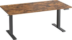 Secretária elétrica com regulação elétrica da altura, 160 x 80 x (72-120) cm, com porta USB-C castanho