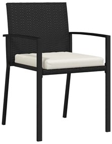 Conjunto de Jantar de Jardim com 7 Peças em Poli Rattan Preto
