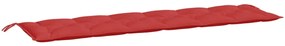 Almofadões banco jardim 2 pcs 200x50x7cm tecido oxford vermelho