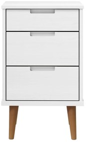 Mesa de cabeceira MOLDE 40x35x65 cm pinho maciço branco