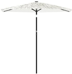 Guarda-sol de jardim com poste de aço 268x268x226 cm branco