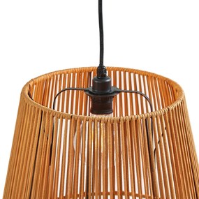 Candeeiro suspenso exterior preto com abajures de corda laranja 3-luzes IP44 - Cava Japandi
