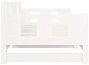 Estrutura sofá-cama de puxar pinho maciço branco 2x(90x190) cm