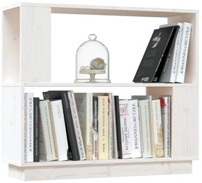 Estante/divisória 80x25x70 cm pinho maciço branco
