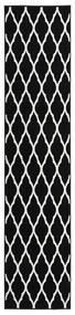 vidaXL Passadeira 60x300 cm polipropileno preto e branco