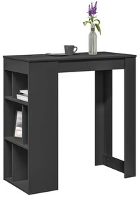 Mesa de bar com prateleiras derivados de madeira preto