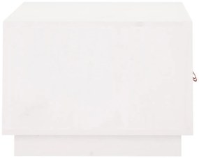 Mesa de centro 80x50x35 cm madeira de pinho maciça branco