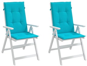 Almofadões cadeira de encosto alto 2 pcs tecido turquesa
