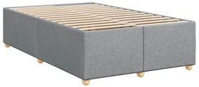 Cama com molas/colchão 120x200 cm tecido cinza-claro