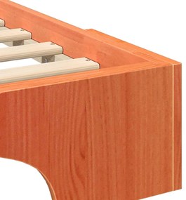 Estrutura de cama de chão Castanho 140 x 210 cm madeira