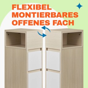 Conjunto de 2 mesas de cabeceira 30 x 25 x 65 cm bege + branco