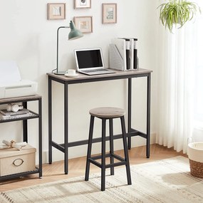 Conjunto de 2 bancos de bar 32 x 65 cm (Ø x H) greige-preto