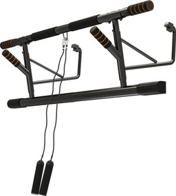 Barra de flexões para porta com faixas elásticas e pegas almofadadas 100 x 43 x 27 cm, preta