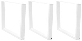 Mesa de jantar pernas 3pcs forma V 100x(72-73,3)cm aço branco