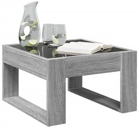 Mesa de centro luzes LED Infinity 50x53x30 cm cinzento sonoma