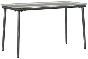 Mesa de Jardim Preto 80 x 40 x 45 cm Rattan Sintético