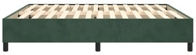Estrutura de cama sem colchão 160x200 cm veludo verde-escuro