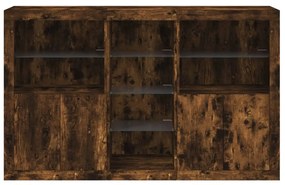 Aparador com luzes LED 162x37x100 cm carvalho fumado