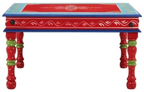 Mesa de centro pintada à mão mangueira maciça vermelho