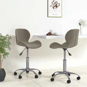 vidaXL Cadeiras de jantar giratórias 2 pcs veludo cinzento-claro