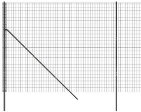 Cerca de malha de arame 2,2x25 m aço galvanizado antracite