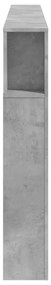 Cabeceira c/ LEDs 220x18,5x103,5 cm cinzento-cimento