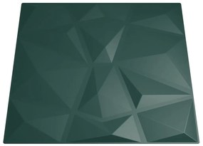 Painéis de parede 48 pcs 50x50 cm 12m² XPS diamante verde