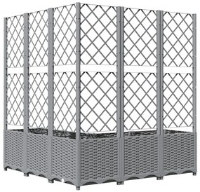 Vaso/floreira jardim c/ treliça 120x120x136 cm PP cinza-claro