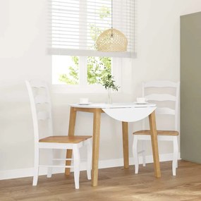 vidaXL Cadeiras de jantar 2 pcs madeira de seringueira maciça branco