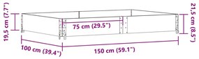 Vaso/floreira para jardim 150x100 cm pinho maciço castanho