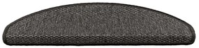 Tapetes escada adesivos aspeto sisal 15pcs 65x21x4 cm antracite