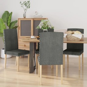 vidaXL Cadeiras de jantar 4 pcs tecido cinzento-escuro