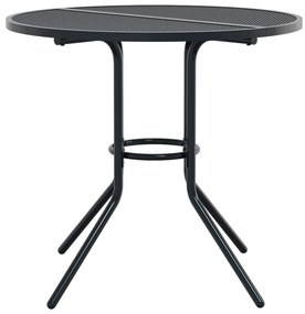Mesa de pátio redonda Ø80x72,5 cm aço revestido a pó antracite