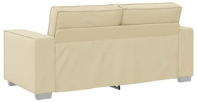 Sofá Loveseat vidaXL Creme 140 cm em Couro Sintético