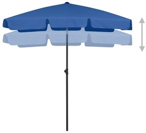 Guarda-sol de praia 180x120 cm azul-ciano