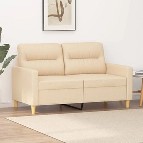 vidaXL Sofá de 2 lugares tecido 120 cm cor creme
